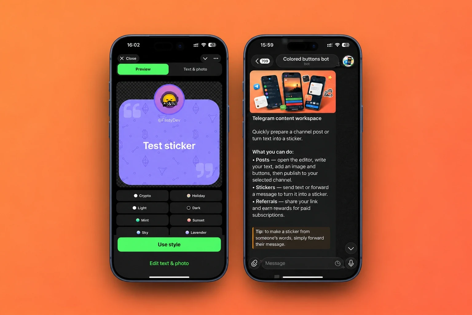 Telegram Channel Studio interface